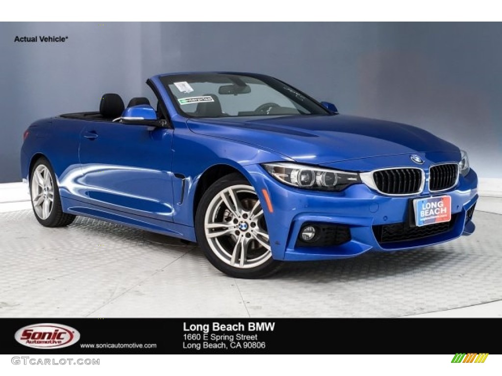 2018 4 Series 430i Convertible - Estoril Blue Metallic / Black photo #1