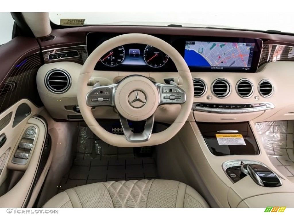 2019 Mercedes-Benz S 560 4Matic Coupe designo Silk Beige/Satin Red Pearl Dashboard Photo #130641711