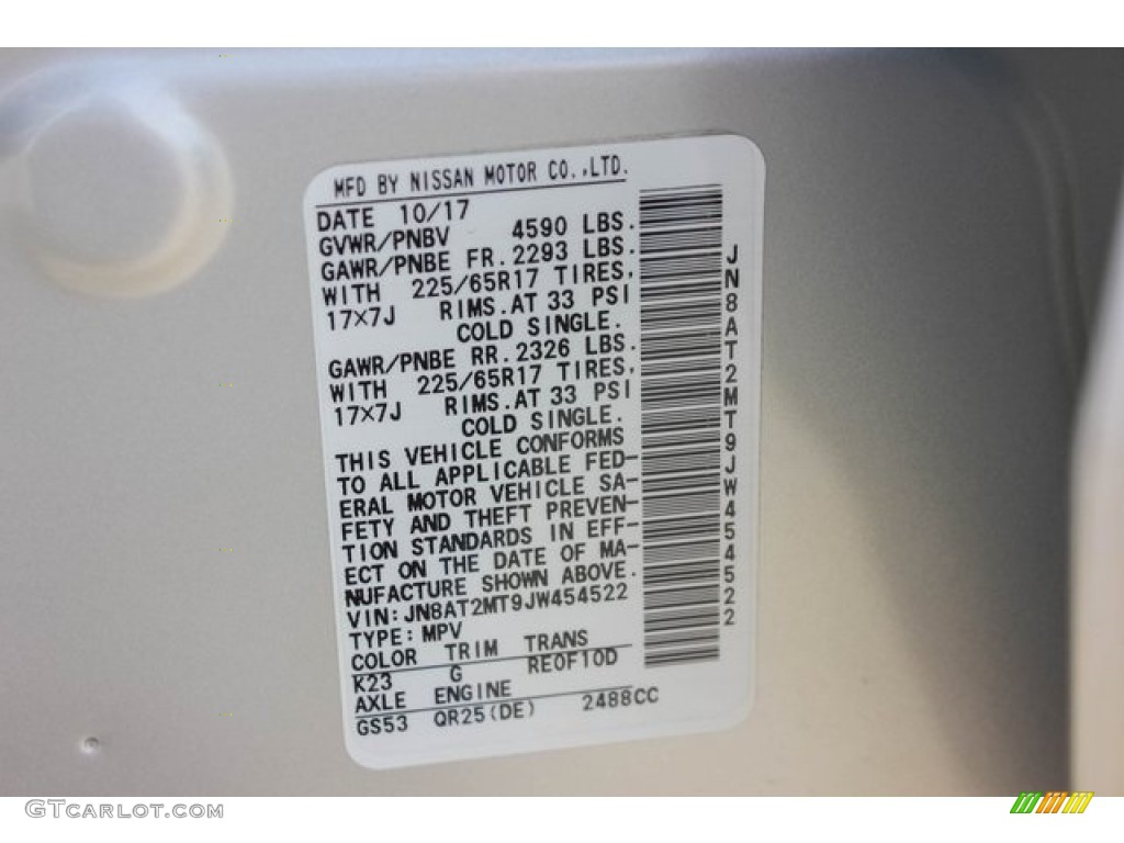 2018 Rogue Color Code K23 for Brilliant Silver Photo #130643160