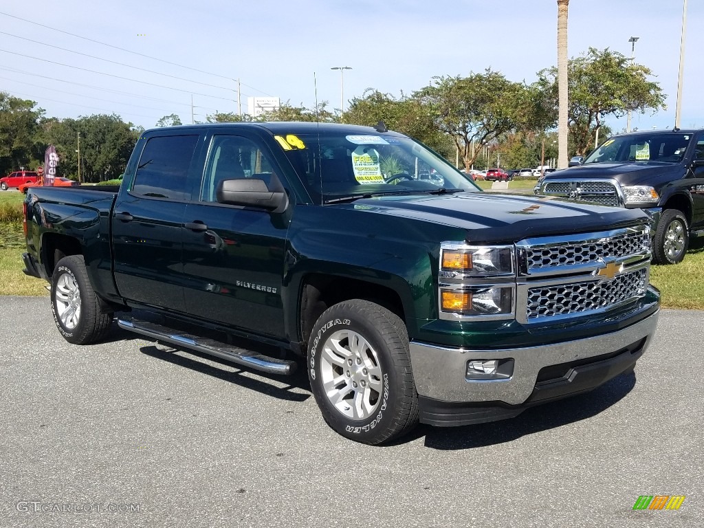 2014 Silverado 1500 LT Crew Cab - Rainforest Green Metallic / Cocoa/Dune photo #7
