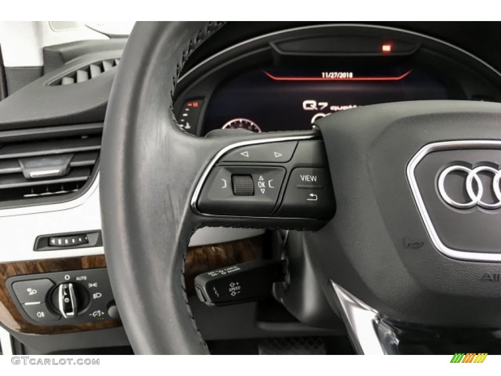 2018 Audi Q7 2.0 TFSI Premium Plus quattro Black Steering Wheel Photo #130655694