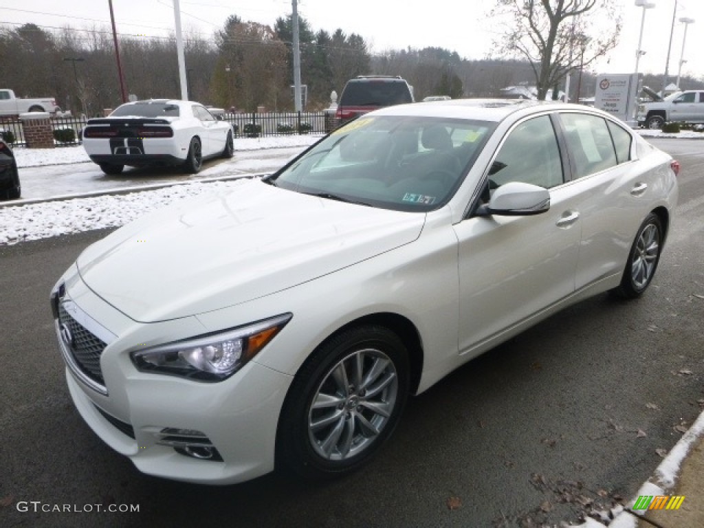 2014 Q 50 3.7 AWD Premium - Moonlight White / Graphite photo #5