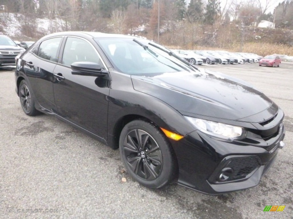 Crystal Black Pearl 2019 Honda Civic EX Hatchback Exterior Photo #130659098