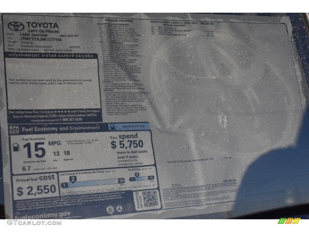 2019 Toyota Land Cruiser 4WD Window Sticker Photos