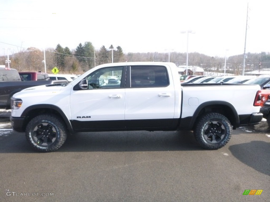 2019 1500 Rebel Crew Cab 4x4 - Bright White / Black/Red photo #2