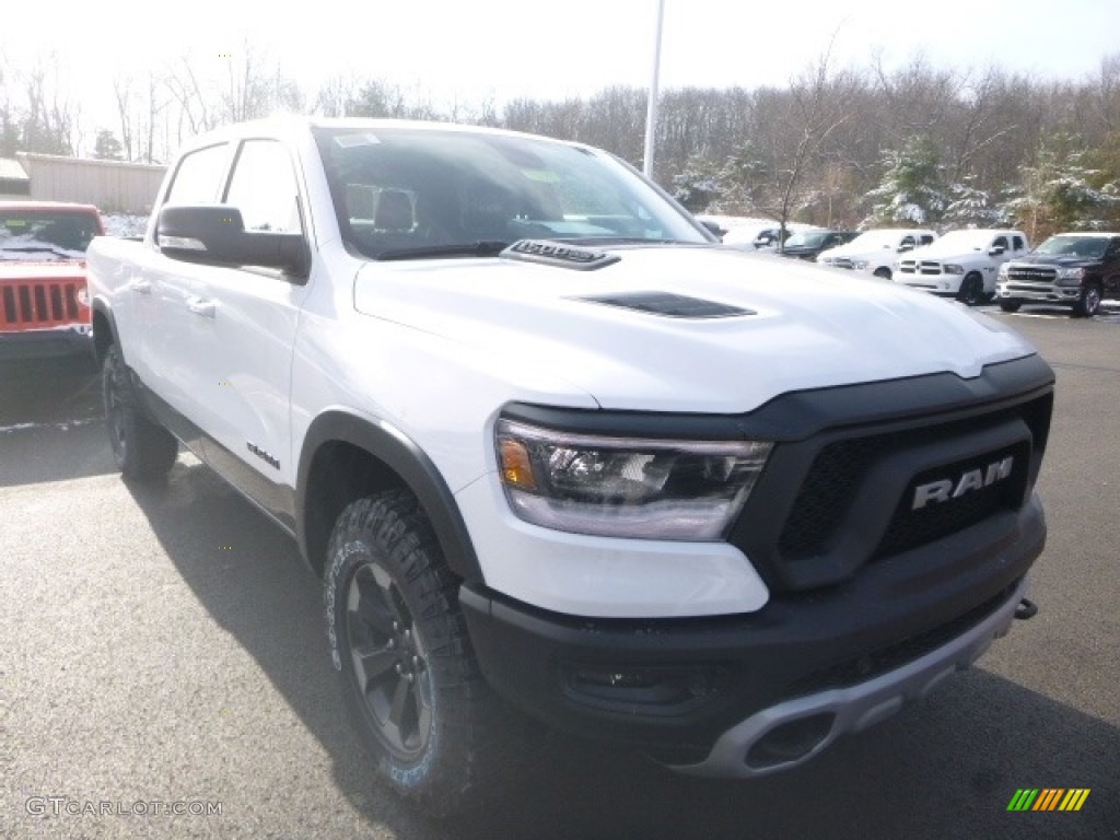 2019 1500 Rebel Crew Cab 4x4 - Bright White / Black/Red photo #7