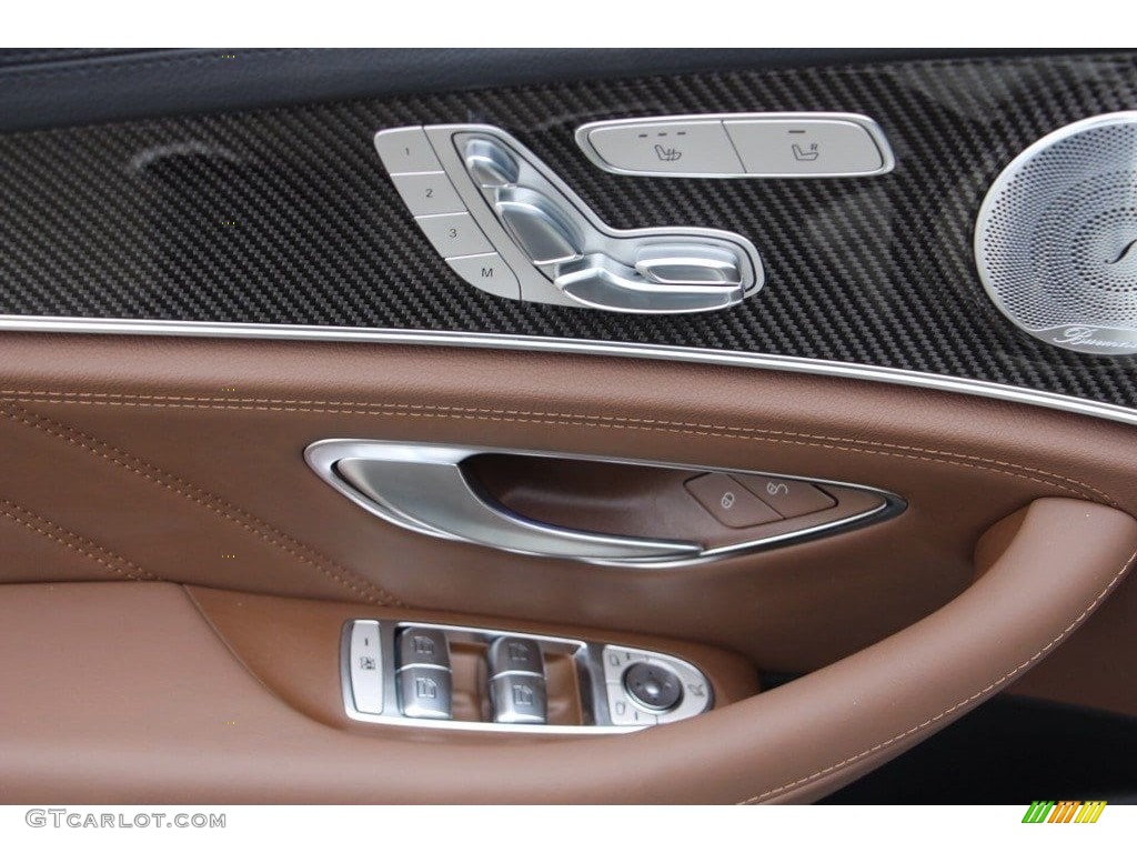 2018 Mercedes-Benz E 43 AMG 4Matic Sedan Nut Brown/Black Door Panel Photo #130664066