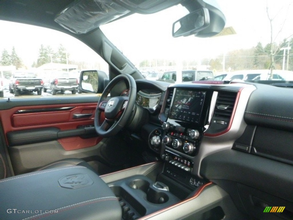 2019 1500 Rebel Crew Cab 4x4 - Diamond Black Crystal Pearl / Black/Red photo #12