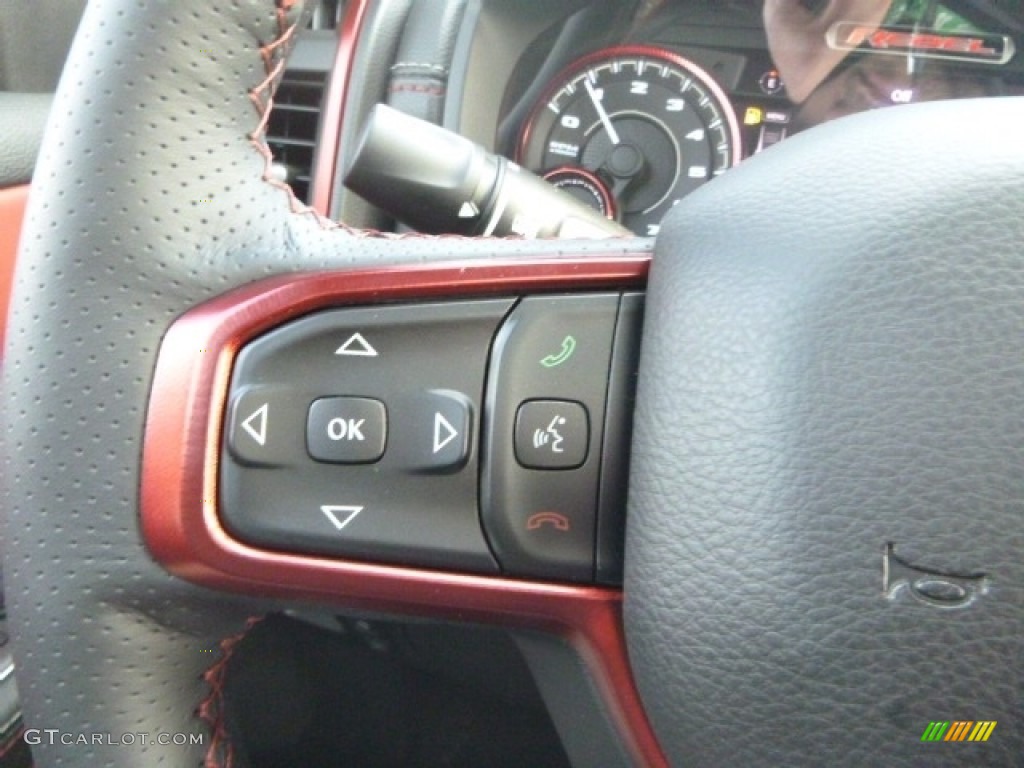 2019 1500 Rebel Crew Cab 4x4 - Diamond Black Crystal Pearl / Black/Red photo #20