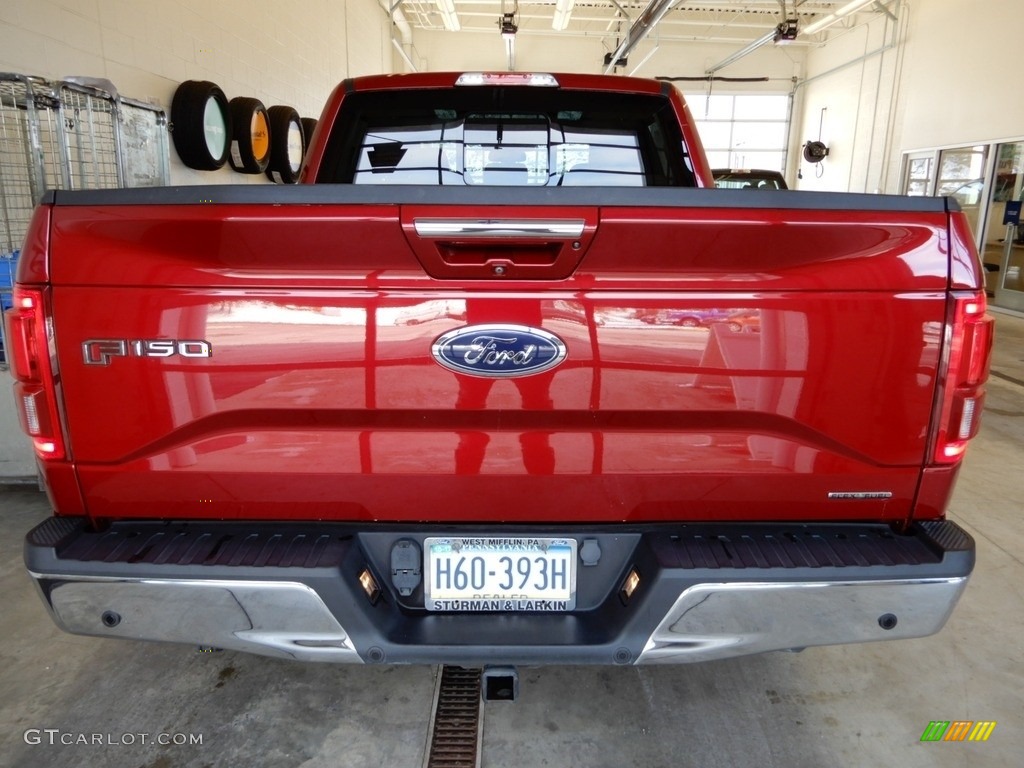 2015 F150 Lariat SuperCrew 4x4 - Ruby Red Metallic / Medium Light Camel photo #4