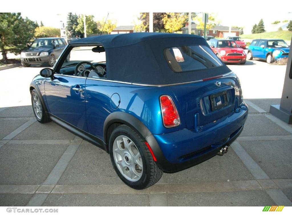 2006 Cooper S Convertible - Hyper Blue Metallic / Dark Blue Leather photo #5