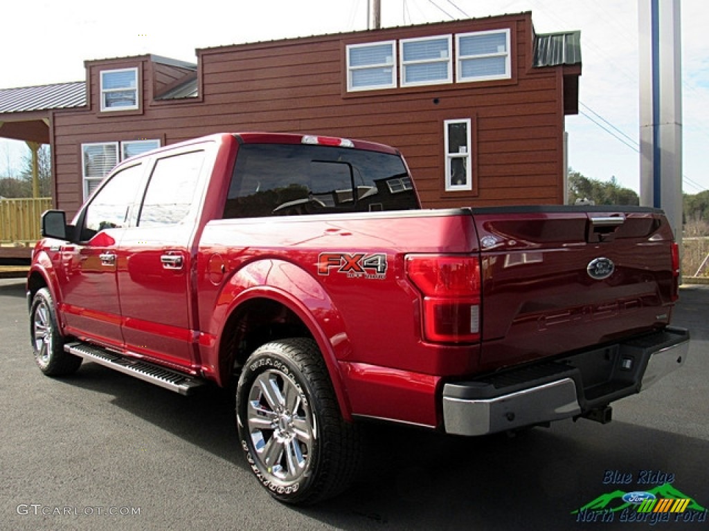 2018 F150 Lariat SuperCrew 4x4 - Ruby Red / Light Camel photo #3