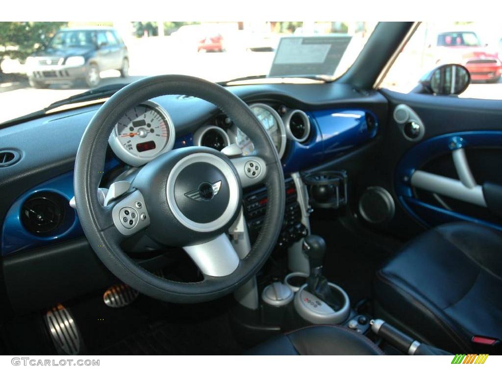 2006 Cooper S Convertible - Hyper Blue Metallic / Dark Blue Leather photo #13