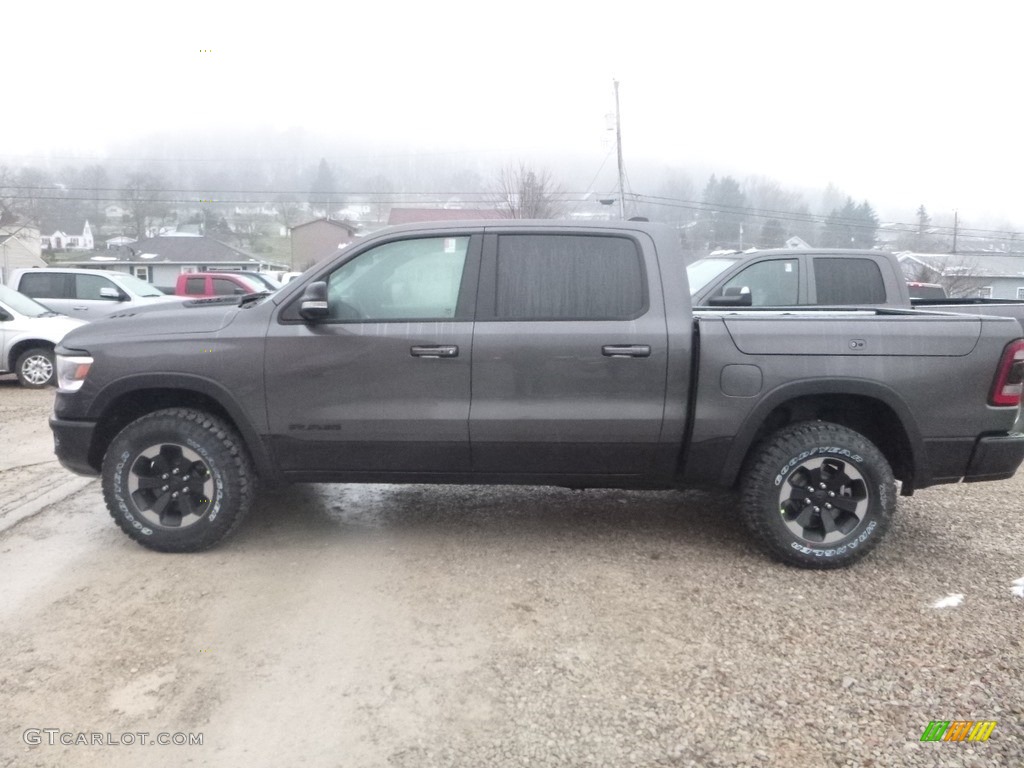 2019 1500 Rebel Crew Cab 4x4 - Granite Crystal Metallic / Black/Red photo #3