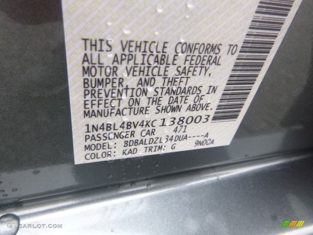 2019 Altima Color Code KAD for Gun Metallic Photo #130685776