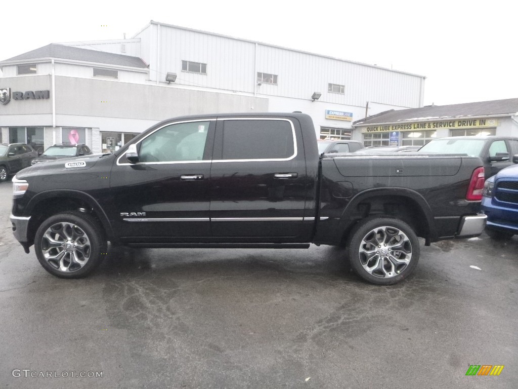 2019 1500 Limited Crew Cab 4x4 - Diamond Black Crystal Pearl / Black photo #3