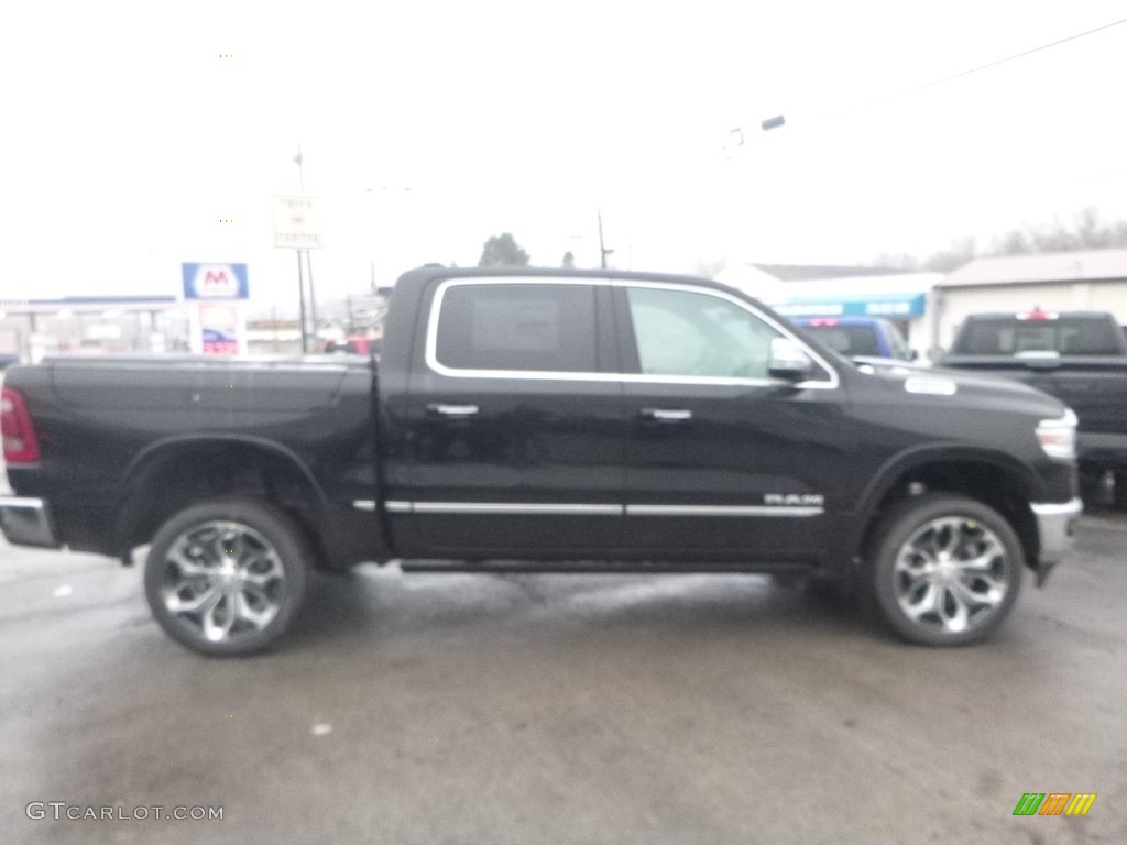 2019 1500 Limited Crew Cab 4x4 - Diamond Black Crystal Pearl / Black photo #7