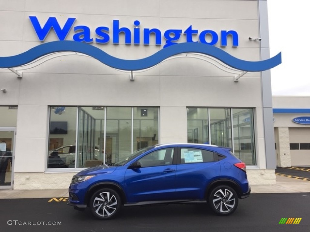 2019 HR-V Sport AWD - Aegean Blue Metallic / Black photo #1