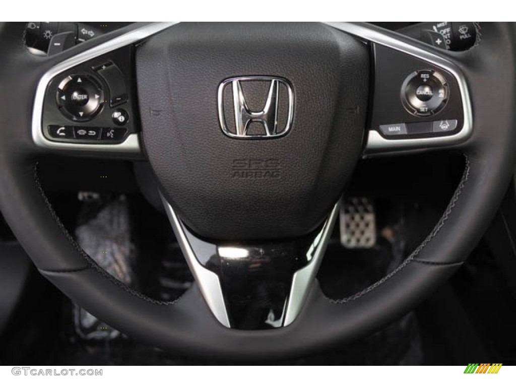 2019 Honda Civic Sport Coupe Black Steering Wheel Photo #130688371