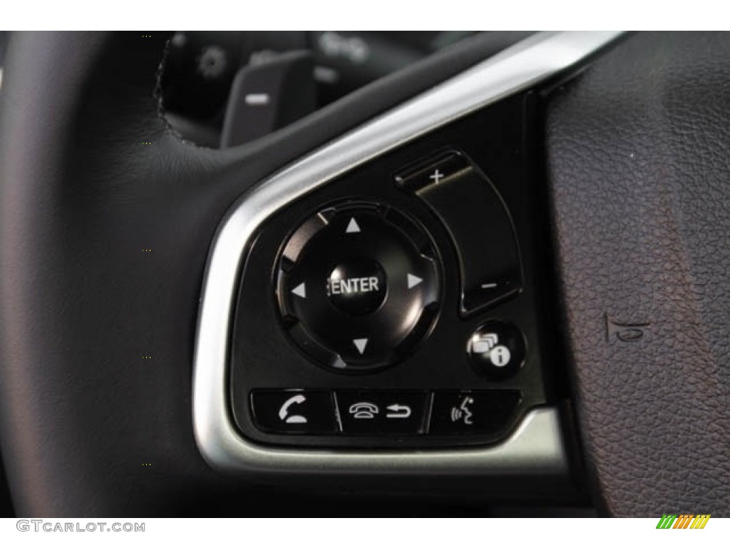 2019 Honda Civic Sport Coupe Black Steering Wheel Photo #130688392