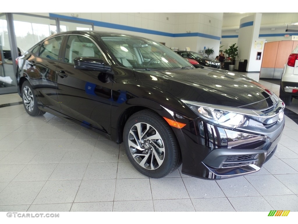 2018 Civic EX Sedan - Burgundy Night Pearl / Ivory photo #4