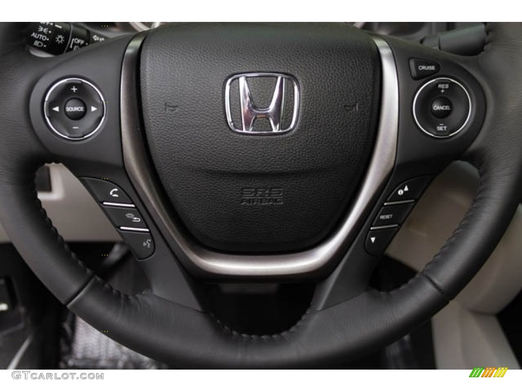 2019 Honda Ridgeline RTL Gray Steering Wheel Photo #130691878