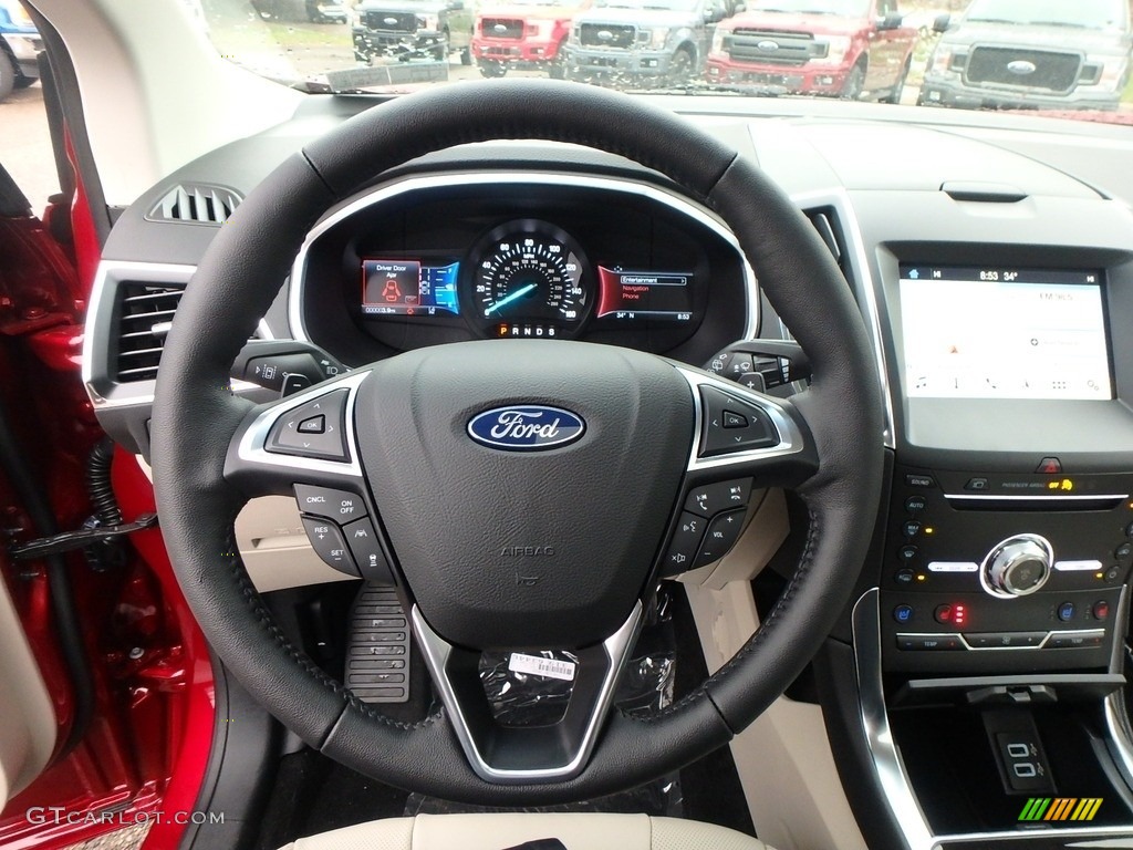 2019 Ford Edge Titanium AWD Ceramic Steering Wheel Photo #130695667