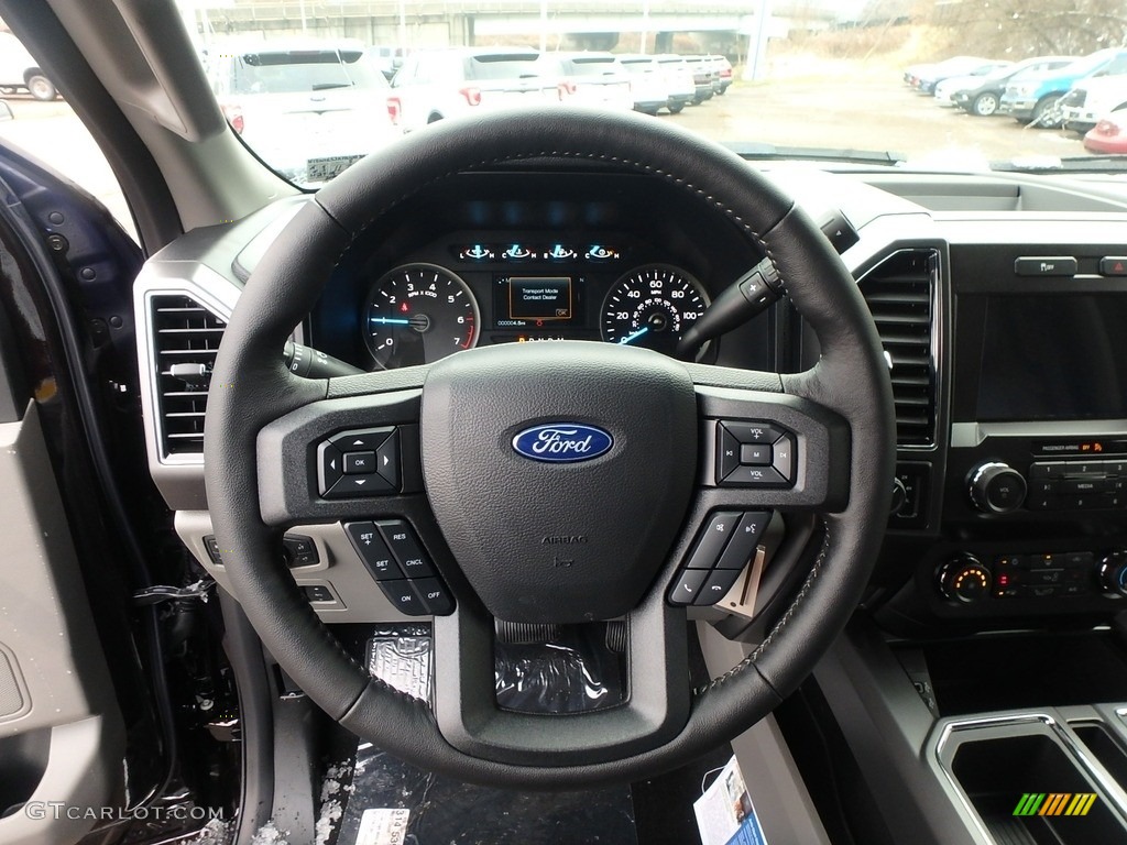 2019 Ford F150 XLT SuperCrew 4x4 Earth Gray Steering Wheel Photo #130697338