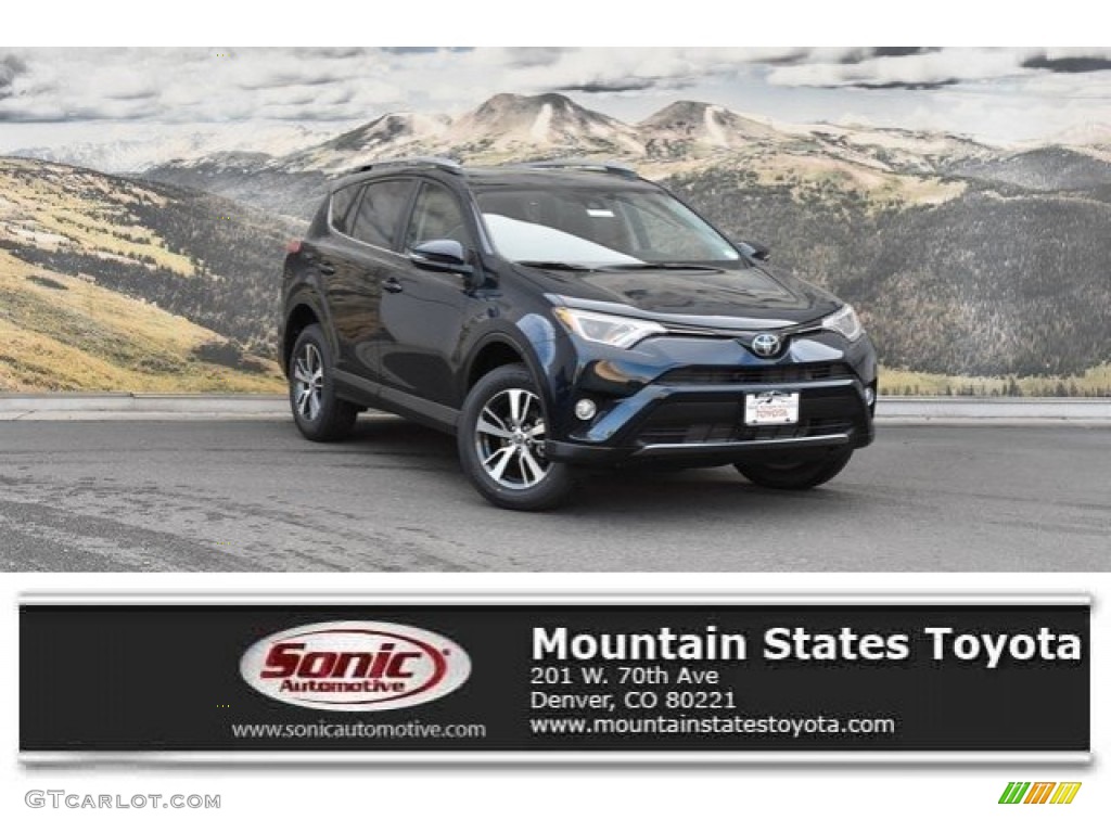 2018 RAV4 XLE - Galactic Aqua Mica / Black photo #1