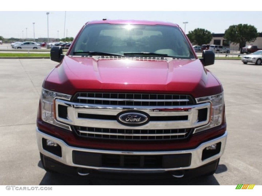 2018 F150 XLT SuperCab 4x4 - Ruby Red / Light Camel photo #2