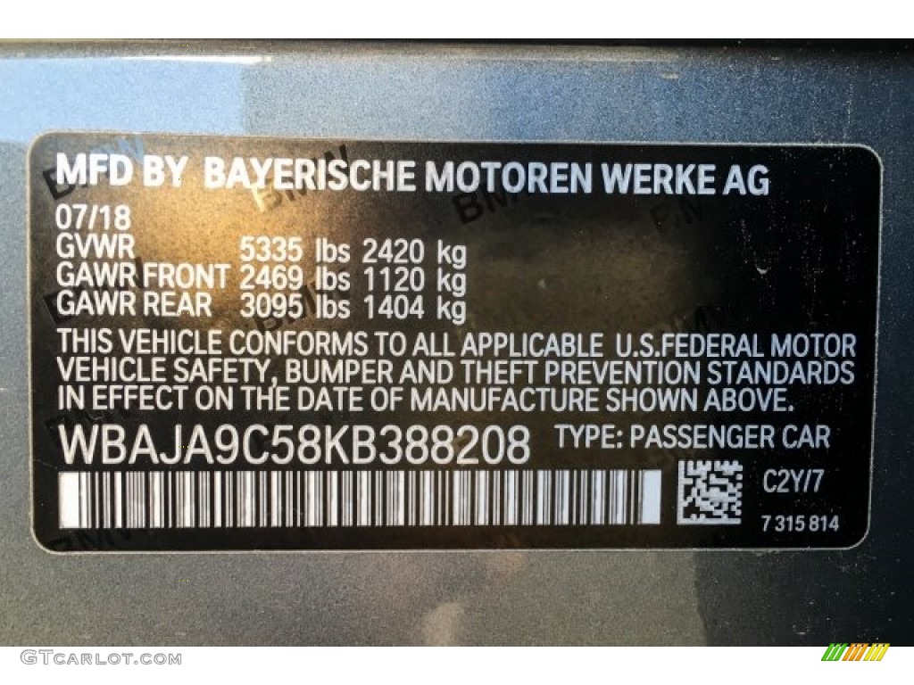 2019 5 Series 530e iPerformance Sedan - Bluestone Metallic / Black photo #11