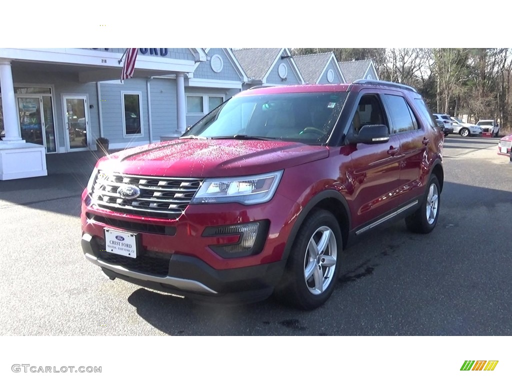 2016 Explorer XLT 4WD - Ruby Red Metallic Tri-Coat / Medium Light Camel photo #3