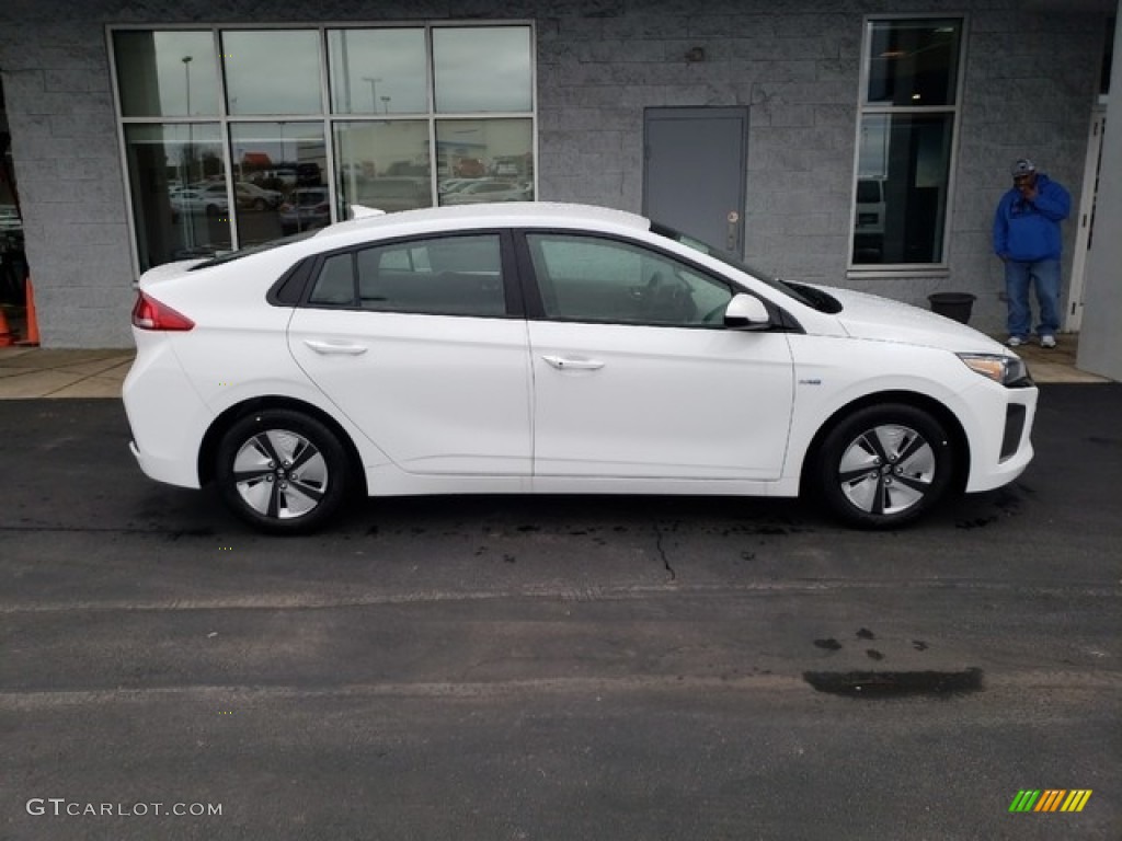 Ceramic White 2019 Hyundai Ioniq Hybrid Blue Exterior Photo #130715867