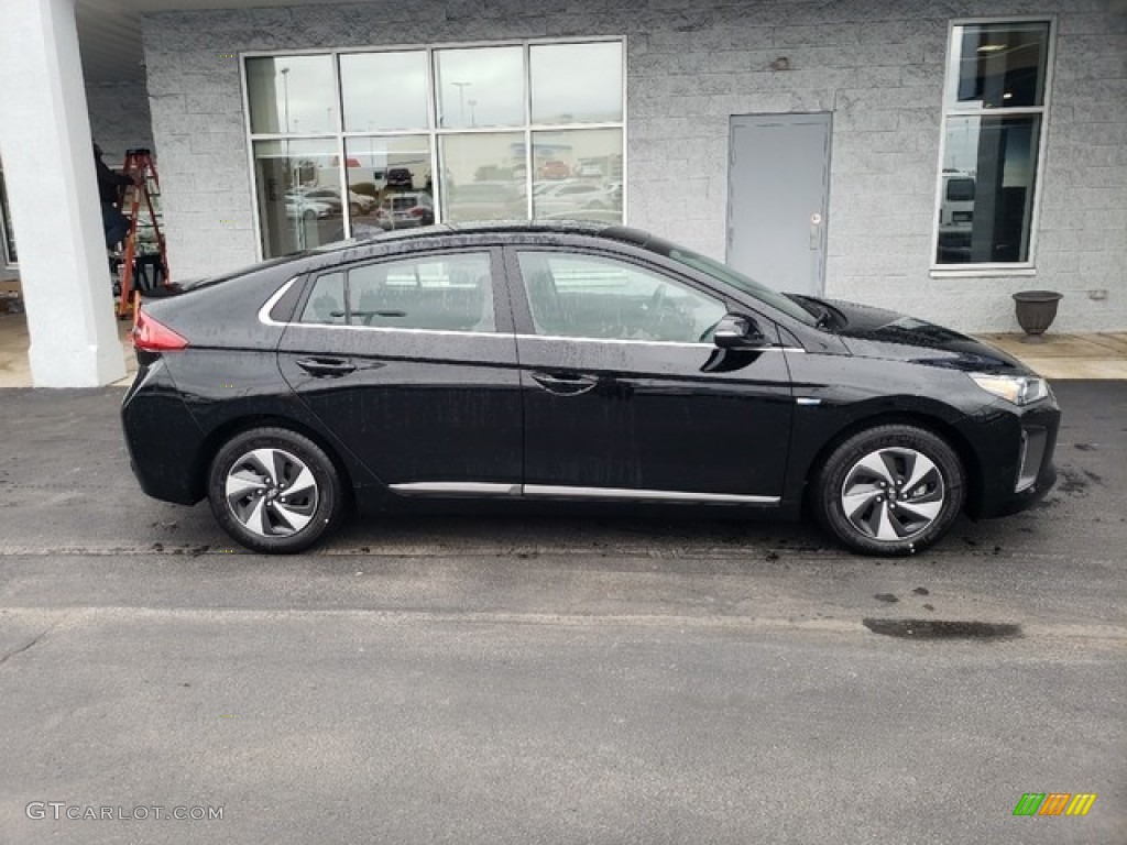 Black Noir Pearl 2019 Hyundai Ioniq Hybrid SEL Exterior Photo #130716221