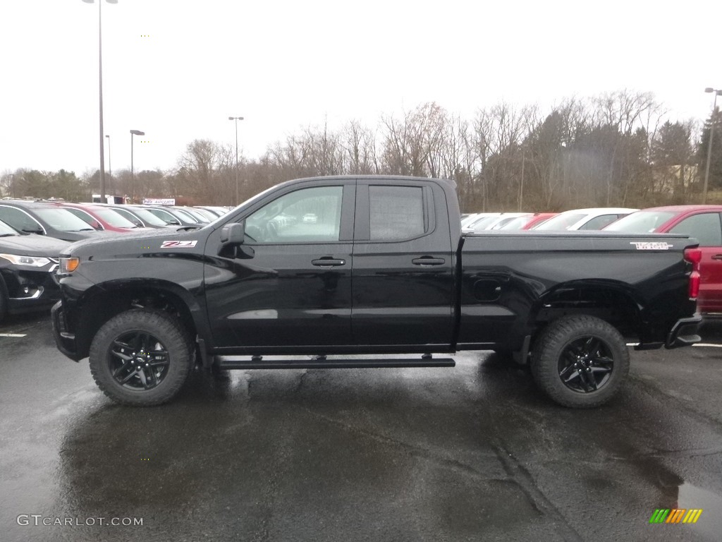 Black 2019 Chevrolet Silverado 1500 Custom Z71 Trail Boss Double Cab 4WD Exterior Photo #130719512