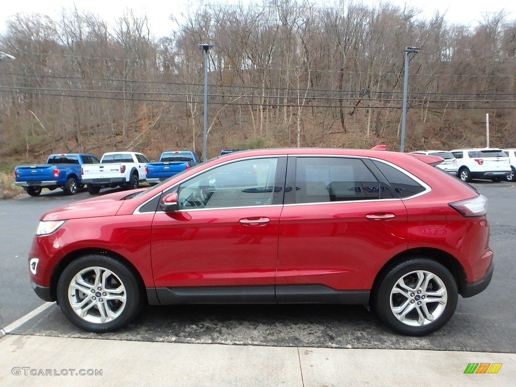 2017 Edge Titanium AWD - Ruby Red Metallic / Ebony photo #6