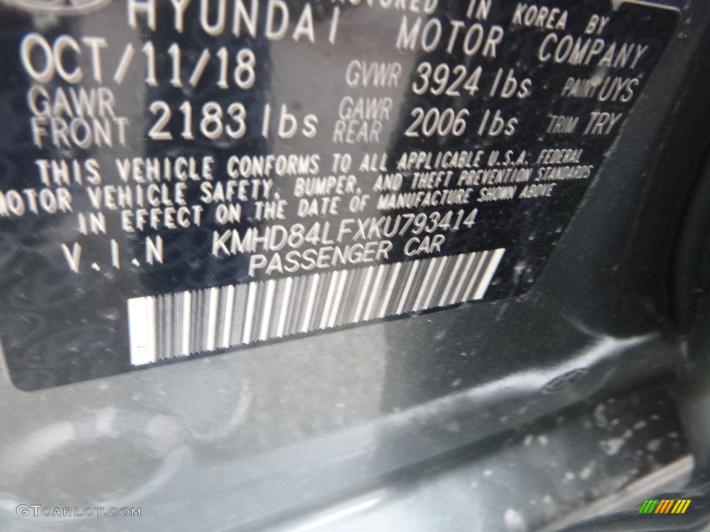 2019 Elantra SEL - Machine Gray / Black photo #13
