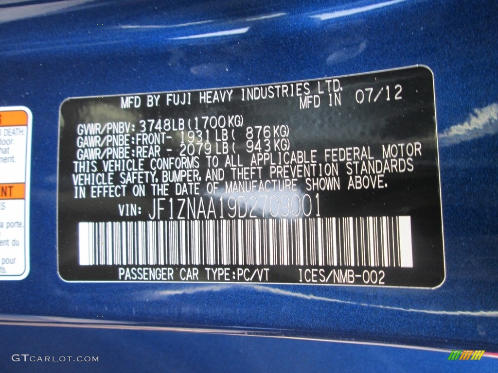 2013 FR-S Sport Coupe - Ultramarine Blue / Black/Red Accents photo #22
