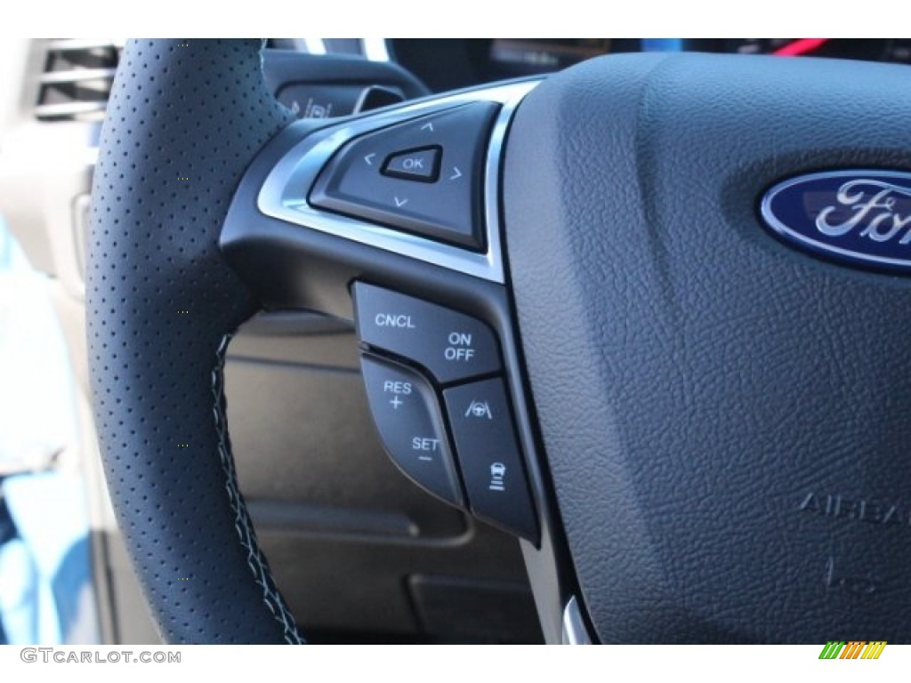 2019 Ford Edge ST AWD Ebony Steering Wheel Photo #130738178