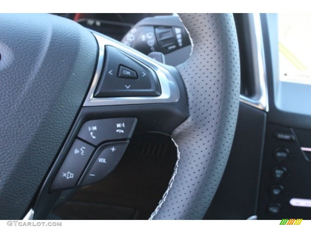 2019 Ford Edge ST AWD Ebony Steering Wheel Photo #130738196