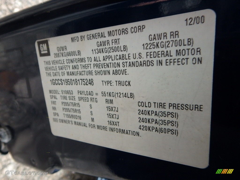 2001 S10 LS Extended Cab - Indigo Blue Metallic / Medium Gray photo #14