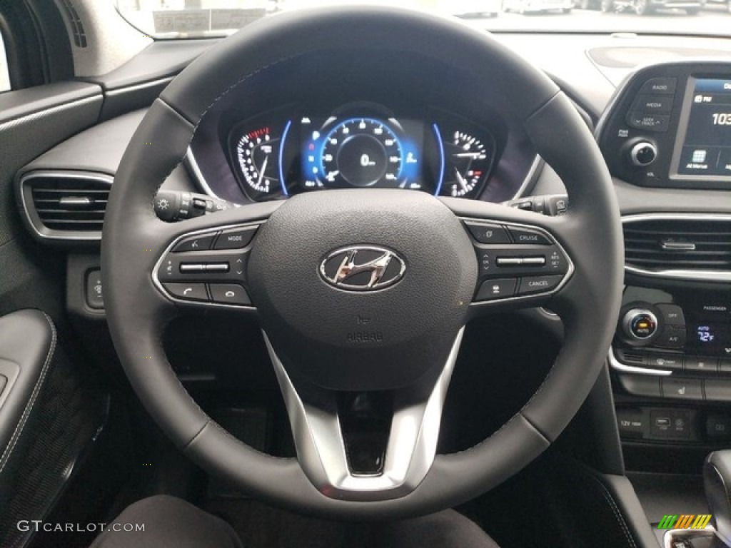 2019 Hyundai Santa Fe Limited AWD Black Steering Wheel Photo #130741064