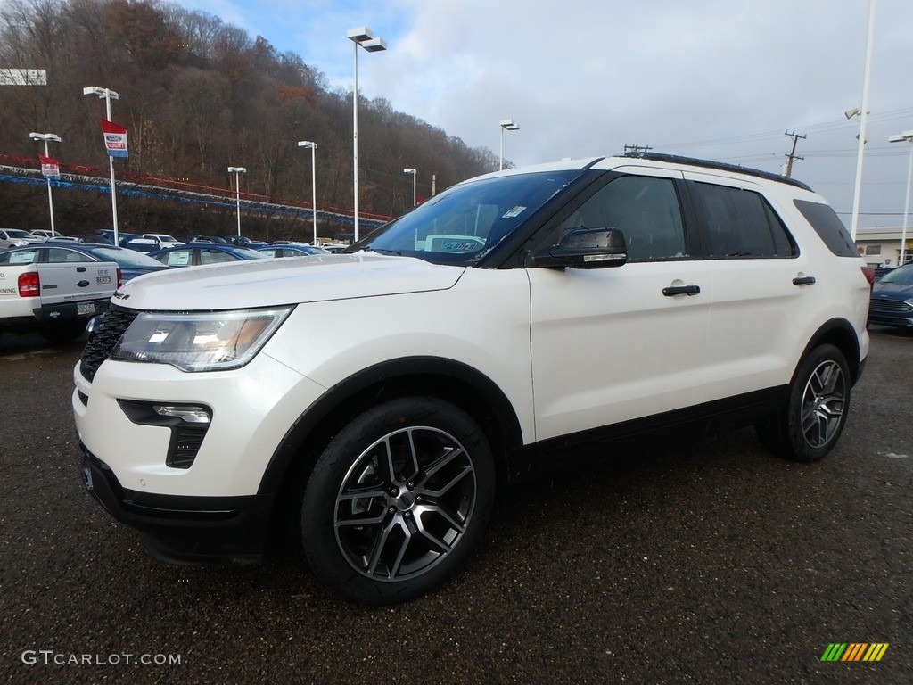 White Platinum 2019 Ford Explorer Sport 4WD Exterior Photo #130748589