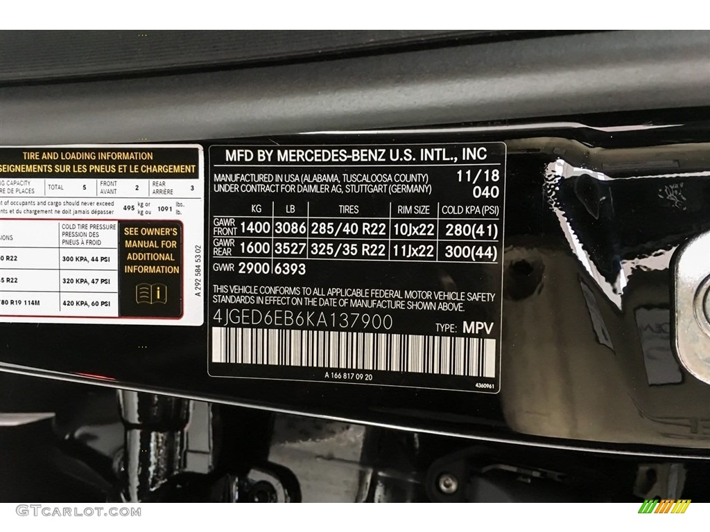 2019 GLE Color Code 040 for Black Photo #130748628