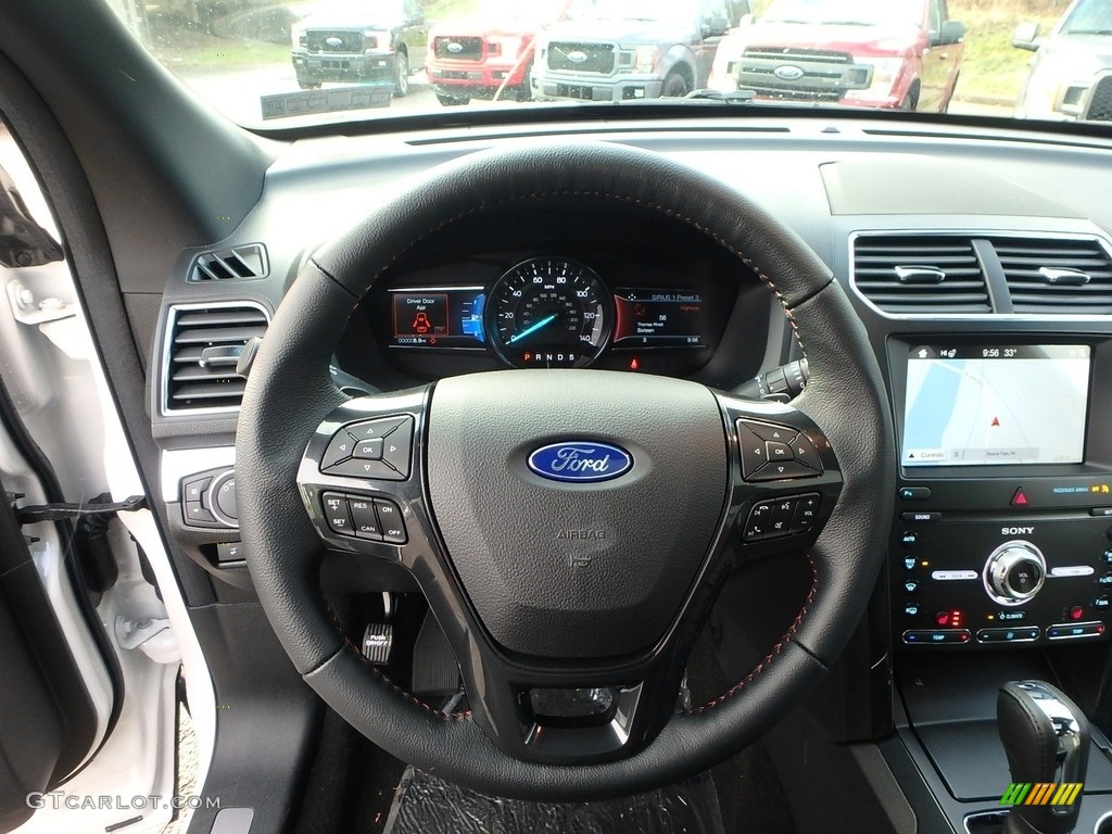 2019 Ford Explorer Sport 4WD Medium Black Steering Wheel Photo #130748890