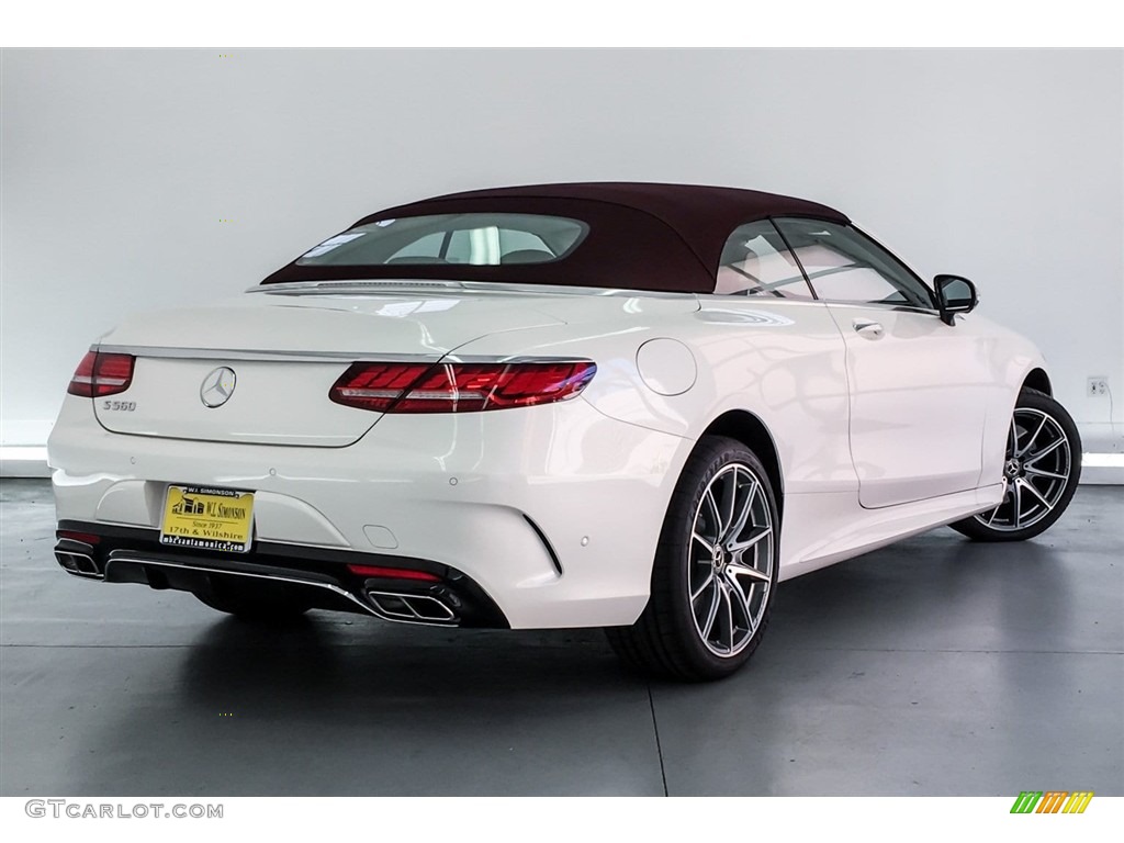 2019 S S 560 Cabriolet - designo Diamond White Metallic / designo Porcelain/Titian Red photo #16