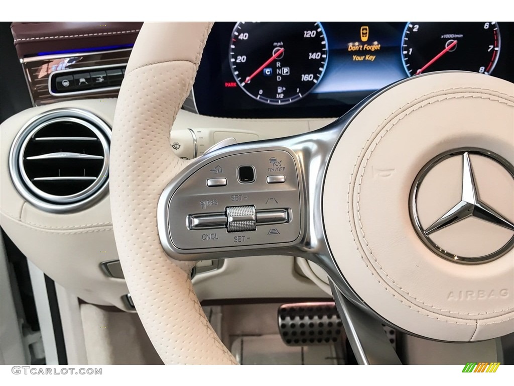 2019 Mercedes-Benz S S 560 Cabriolet designo Porcelain/Titian Red Steering Wheel Photo #130749207