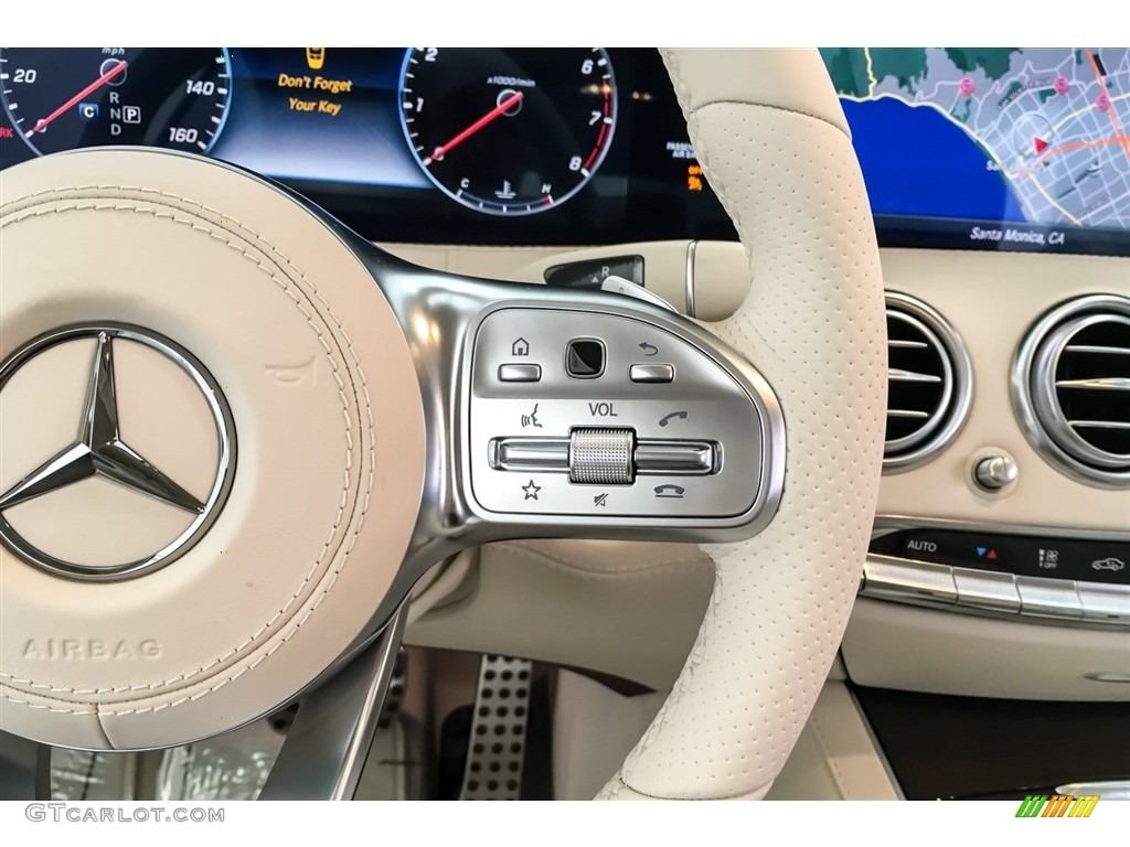 2019 Mercedes-Benz S S 560 Cabriolet designo Porcelain/Titian Red Steering Wheel Photo #130749234