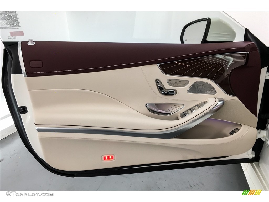 2019 Mercedes-Benz S S 560 Cabriolet designo Porcelain/Titian Red Door Panel Photo #130749405