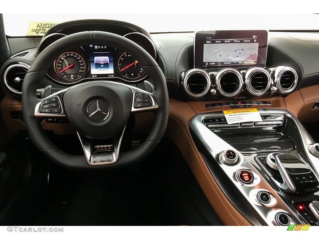 2019 Mercedes-Benz AMG GT C Roadster Saddle Brown Dashboard Photo #130749687